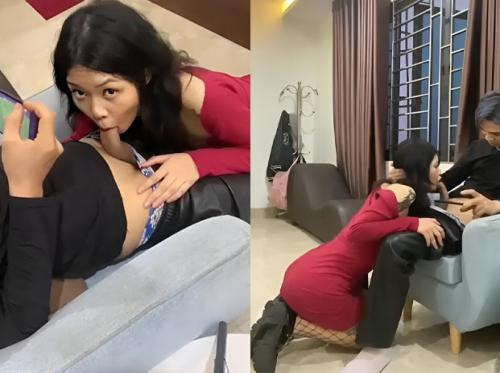 Tom kecil menghisap ayam pacarnya